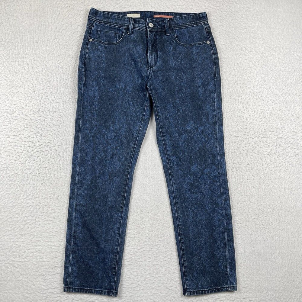 Pilcro Jeans Womens 29 Blue Denim‎ Slim Boyfriend Casual Snakeskin Print Pants